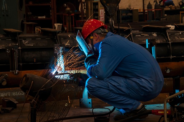 Mann, Schweißen, Arbeiter, Fabrik
