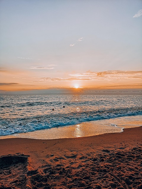 Zee, Zonsondergang, Strand