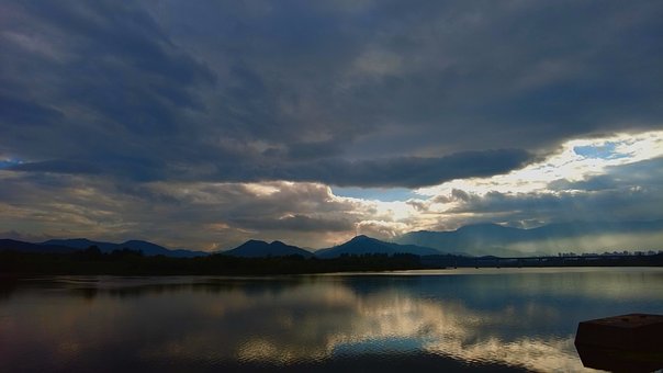 Fluss, Wolke, Landschaft, Himmel, Natur