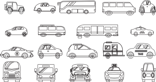 Free vehicles cars trucks illustration