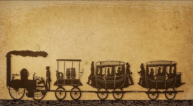 Free vintage steam locomotive railroad illustration