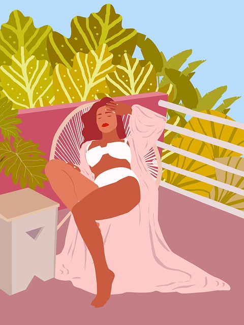 Femeie, Concediu De Odihna, Desen, Vară