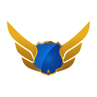 Dourado, Escudo, Recortar, Asas