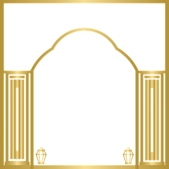 Dourado, Arco, Colunas, Recortar