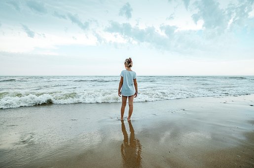 Kind, Meer, Ferien, Mädchen, Strand