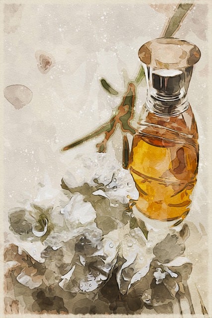 Free perfume flowers bottle illustration