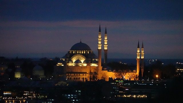Istanbul, Moschee, Sonnenuntergang