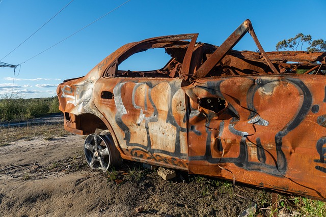 Rust, Bil, Graffiti, Skrot, Forladt
