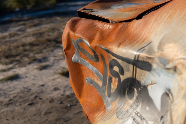 Rusten Bil Med Graffiti, Graffiti, Bil