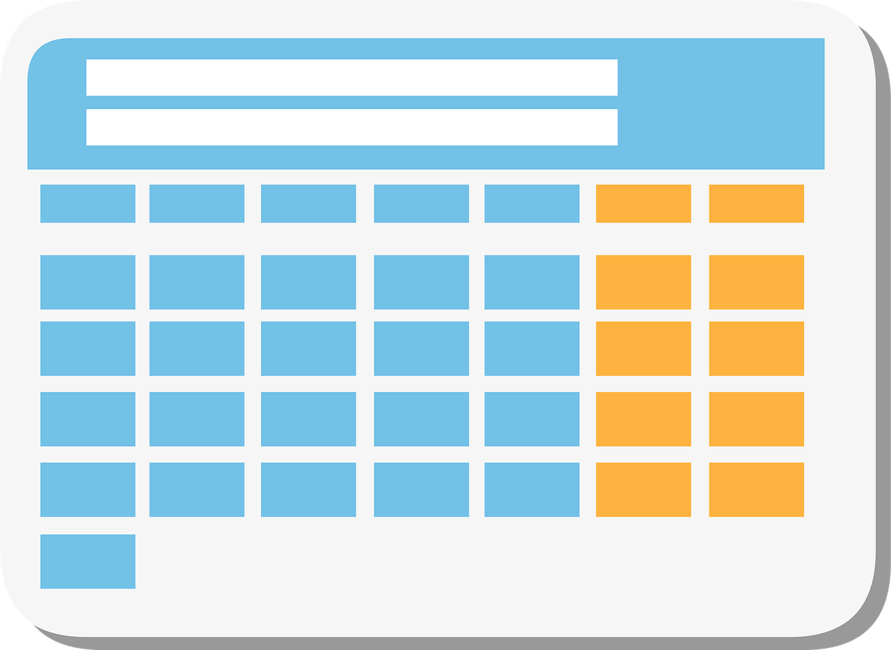 Calendar, Programa, Lună, Data