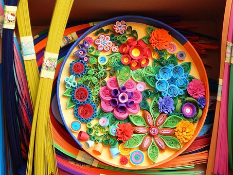 Papel, Tiras, Flor, Folhos, Pena