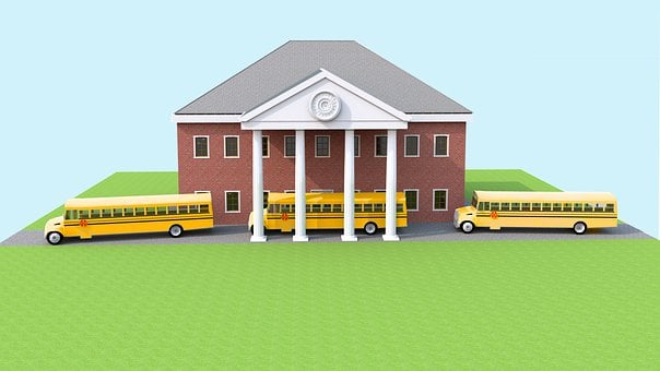 Schule, Schulbusse, Bildungseinrichtung