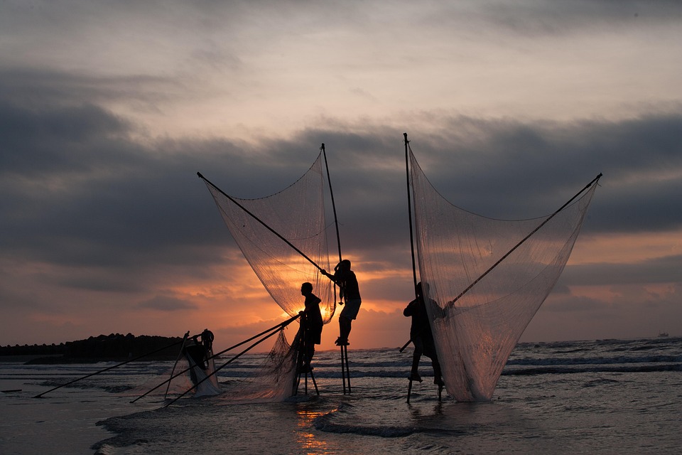 Sunset Sea Fishermen - Free photo on Pixabay