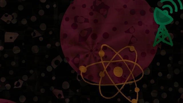 Free atom radiation atomic illustration