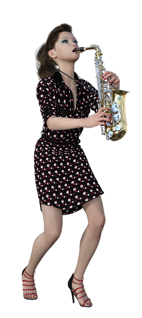 Free woman saxophone music illustration