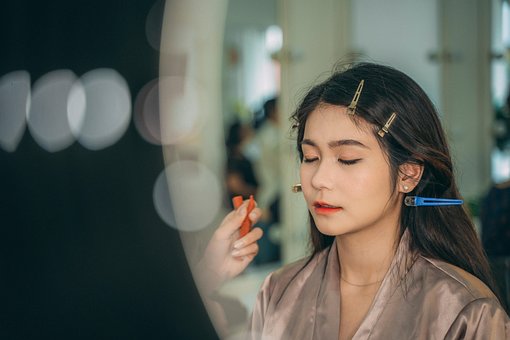 Frau, Bilden, Hochzeit, Braut, Asiatisch