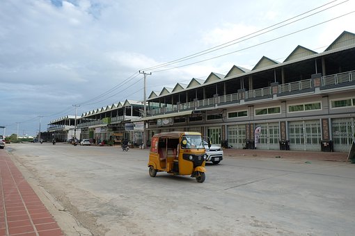 Toktok, Motorrad, Taxi Khmer, Treiber