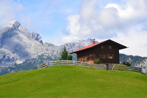 Allgäu, Beieren, Landschap, Huis, Bergen