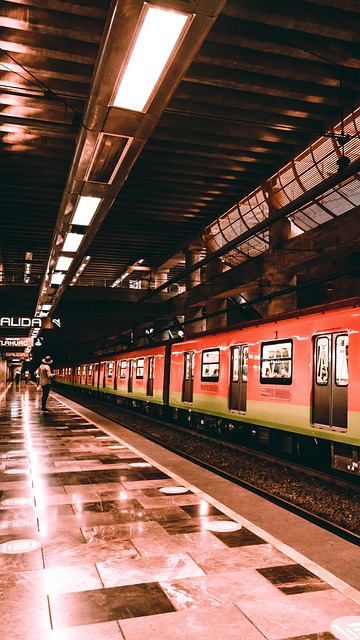 Metro, Tren, Estación, Transporte