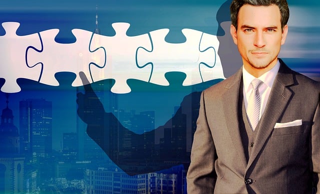 Zakenman, Puzzel, Mannen Pak, Succes