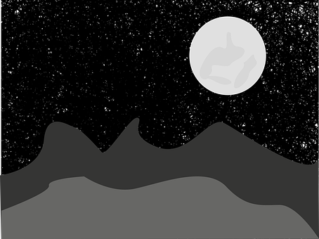 Free Moon Mountain illustration and picture