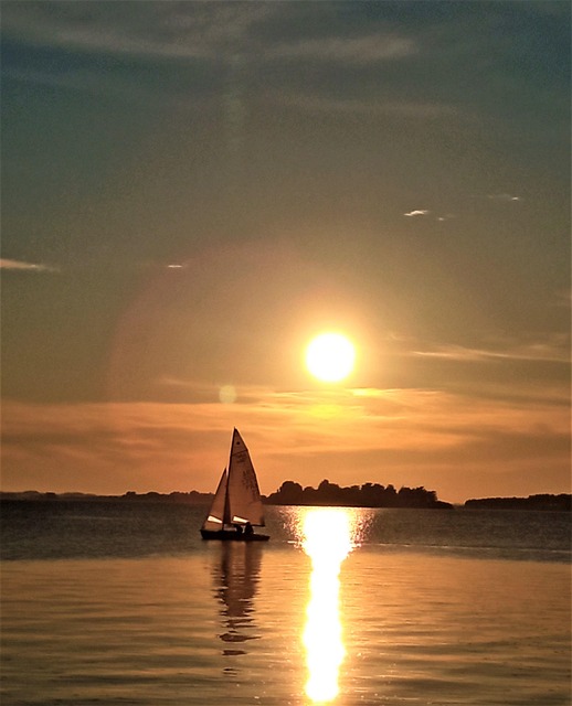 Free Boat Sunset photo and picture