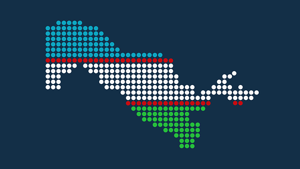 Usbekistan, Karte, Flagge, Taschkent