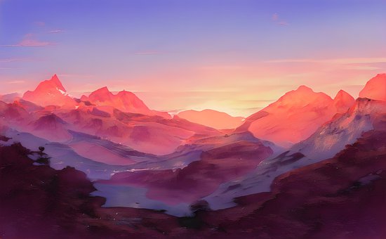 Free Mountains Sunrise illustration and picture