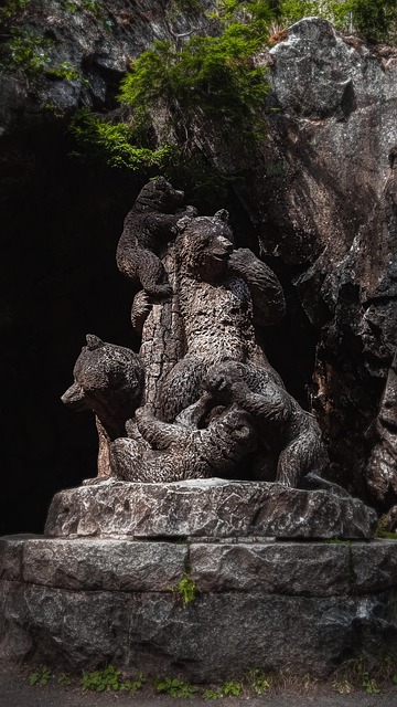 Soportar, Animales, Escultura, Roca