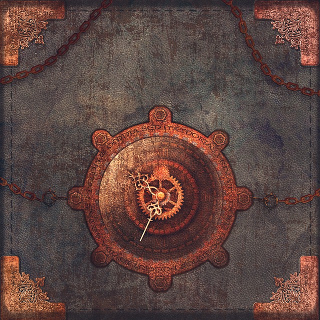 Free steampunk clock chains illustration