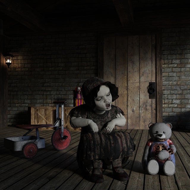Free horror attic scary illustration