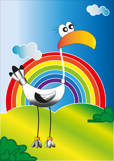 Pasăre, Animal, Curcubeu, Natura, Cer