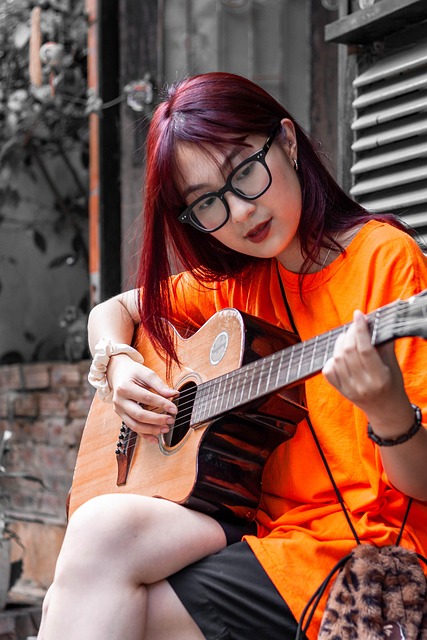 Guitar, Pige, Mennesker, Smuk, Ung, Hår