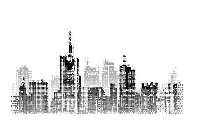 Free city buildings architecture illustration