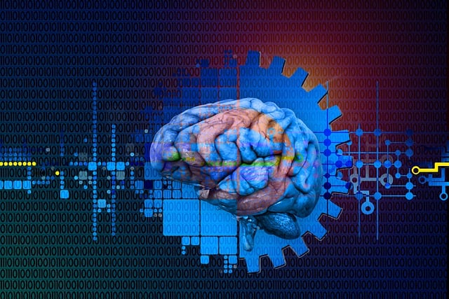 Free artificial intelligence brain gear illustration
