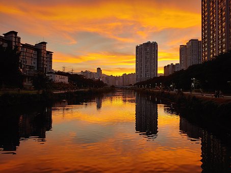 Free Sunset River photo and picture
