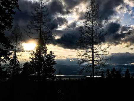 Solnedgang, Himmel, Skumring, Natur