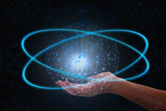 Free network communication hand illustration