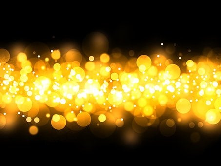 Bakgrunn, Bokeh, Gul, Glitter, Paljetter