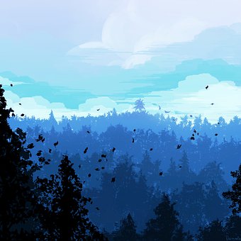 Blå, Skog, Natur, Vind, Kunstverk
