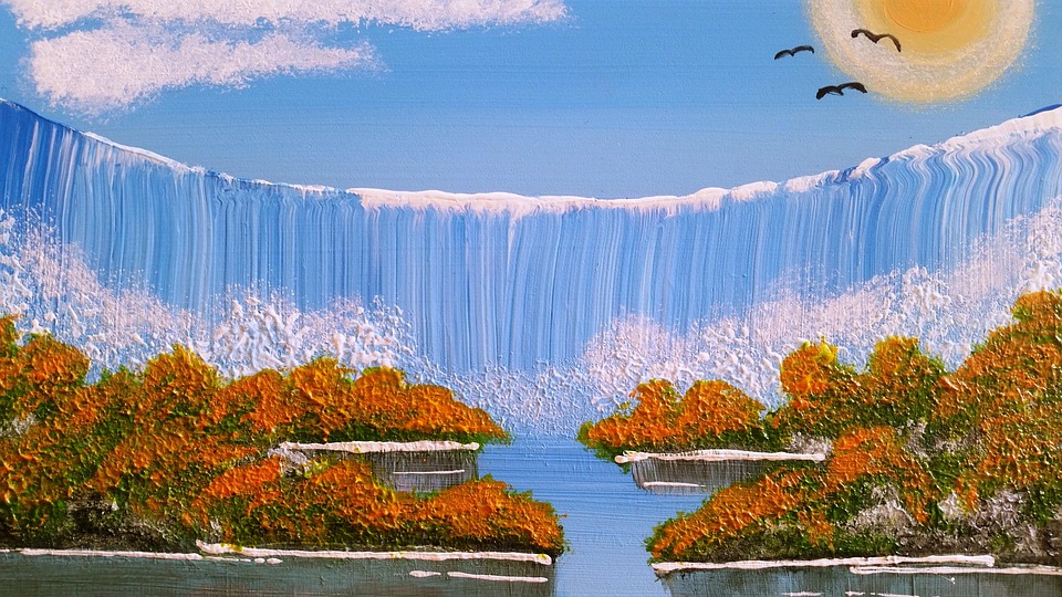 Waterfall Nature Painting Free photo on Pixabay