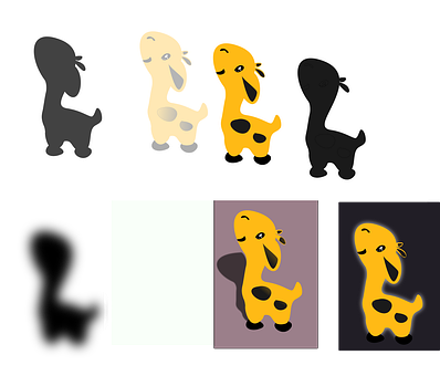 Giraffe, Kunst, Schattig