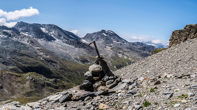 Munţi, Peisaj, Pietre, Cairn, Pioletul