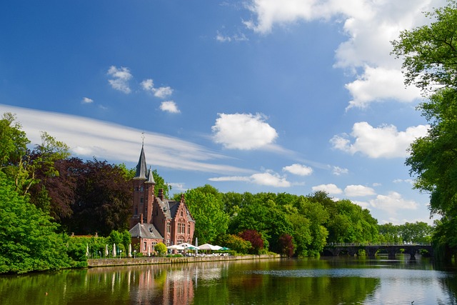 Fluss, Architektur, Brügge, Europa