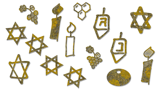 Free hanukkah jewish symbols illustration