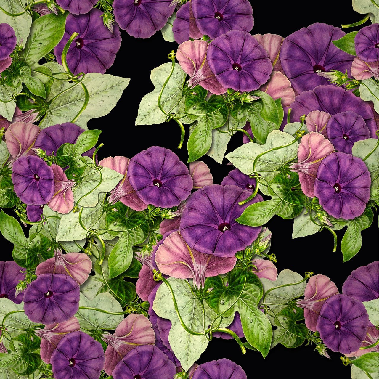 Free flowers background pattern illustration