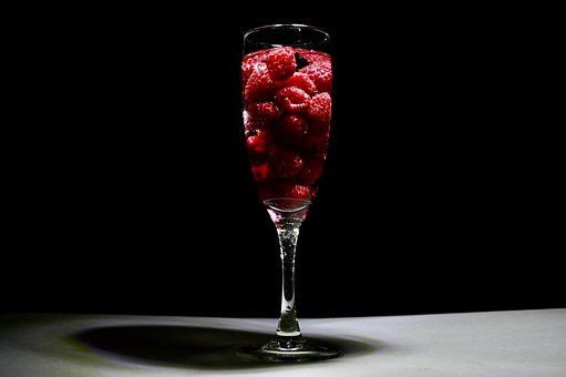 Free Wineglass Raspberries photo and picture