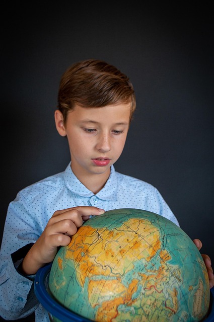 school, boy, the globe, world map, baby, explore, continents, countries, geography, geography lessons, portrait, boy with globe, child with globe, peace, land, kids, planet, border, future, to learn, journey