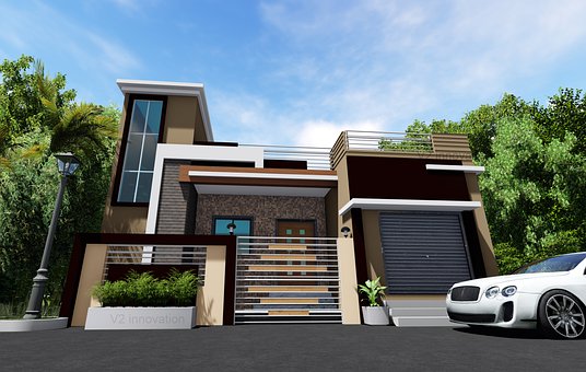 Casa, Fachada, Arquitetura, Construção