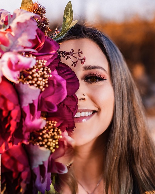 Free Woman Flowers photo and picture